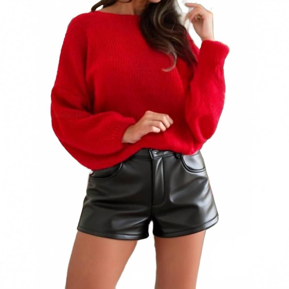 NEW 1 THE WOMAN bow back holiday sweater in red